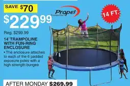 Dunham's Sports PROPEL 14' TRAMPOLINE WITH FUN-RING ENCLOSURE offer