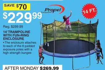 Dunham's Sports PROPEL 14' TRAMPOLINE WITH FUN-RING ENCLOSURE offer