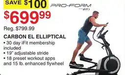 Dunham's Sports PRO FORM CARBON EL ELLIPTICAL offer