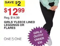 Dunham's Sports CANYON GIRLS' FLEECE LINED LEGGINGS OR FLARES offer