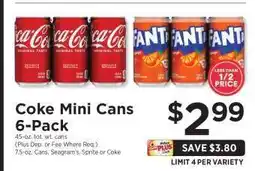ShopRite Coke Mini Cans 6-Pack offer