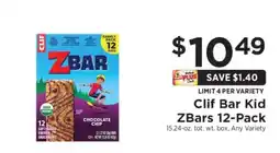 ShopRite Clif Bar Kid ZBars 12-Pack offer