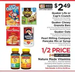 ShopRite Quaker Life or Cap'N Crunch offer