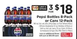 ShopRite Pepsi Bottles 8-Pack or Cans 12-Pack offer