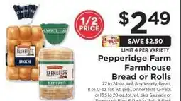 ShopRite Pepperidge Farm Farmhouse Bread or Rolls offer