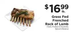 ShopRite Grass Fed Frenched Rack of Lamb offer