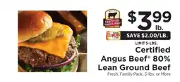 ShopRite Certified Angus Beef 80% Lean Ground Beef offer