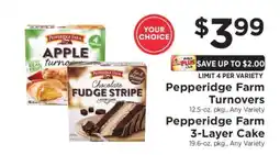 ShopRite Pepperidge Farm Turnovers or 3-Layer Cake offer