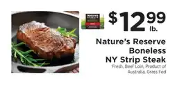 ShopRite Nature’s Reserve Boneless NY Strip Steak offer