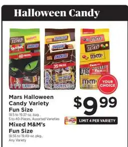 ShopRite Mars Halloween Candy Variety Fun Size offer
