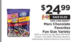 ShopRite Mars Chocolate Favorites Fun Size Variety offer