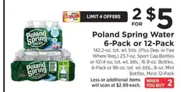 ShopRite Poland Spring Water 6-Pack or 12-Pack offer