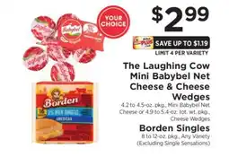ShopRite The Laughing Cow Mini Babybel Net Cheese & Cheese Wedges / Borden Singles offer