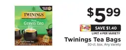 ShopRite Twinings Tea Bags offer