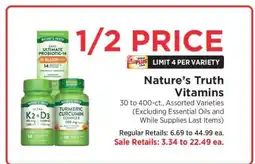 ShopRite Nature's Truth Vitamins offer