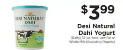 ShopRite Desi Natural Dahi Yogurt offer