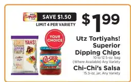 ShopRite Utz Tortiyahs! Superior Dipping Chips or Chi-Chi’s Salsa offer