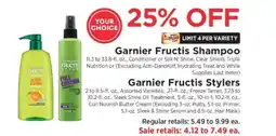 ShopRite Garnier Fructis Shampoo or Stylers offer