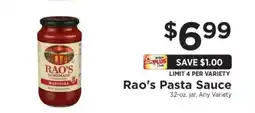 ShopRite Rao's Pasta Sauce offer