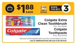ShopRite Colgate Extra Clean Toothbrush / Colgate Toothpaste offer