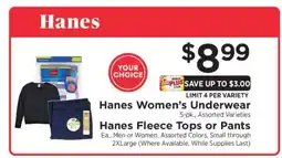ShopRite Hanes Women's Underwear offer