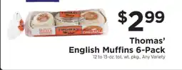 ShopRite Thomas' English Muffins 6-Pack offer