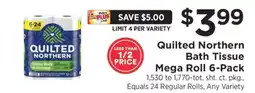 ShopRite Quilted Northern Bath Tissue Mega Roll 6-Pack offer