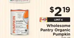 ShopRite Wholesome Pantry Organic Pumpkin offer