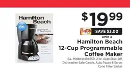 ShopRite Hamilton Beach 12 Cup Programmable Coffee Maker offer