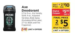 ShopRite AXE Deodorant offer