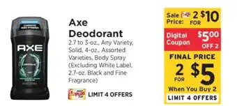 ShopRite AXE Deodorant offer