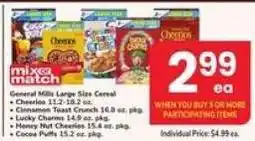 Safeway General Mills Large Size Cereal offer