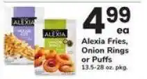 Safeway Alexia Fries, Onion Rings or Puffs offer