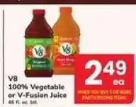 Safeway V8 100% Vegetable or V-Fusion Juice offer