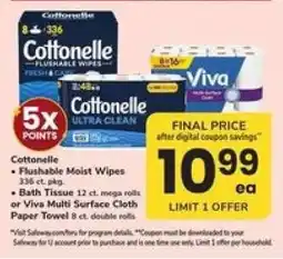 Safeway Cottonelle or Viva offer