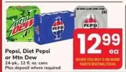 Safeway Pepsi, Diet Pepsi, Or Mtn Dew offer