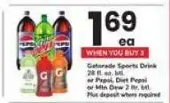 Safeway Gatorade Sports Drink or Pepsi, Diet Pepsi or Mtn Dew offer
