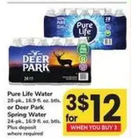 Safeway Pure Life Water or Deer Park Spring Water offer