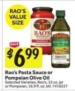 Stop&Shop Rao's Pasta Sauce or Pompeian Olive Oil offer