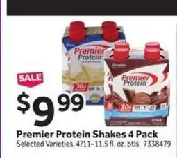 Stop&Shop Premier Protein Shakes 4 Pack offer