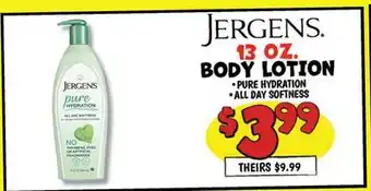 Ollie's JERGENS 13 OZ. BODY LOTION offer