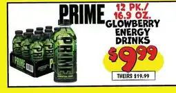 Ollie's PRIME 12 PK./ 16.9 OZ. GLOWBERRY ENERGY DRINKS offer