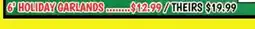 Ollie's 6' HOLIDAY GARLANDS offer