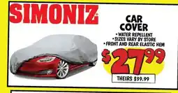 Ollie's SIMONIZ CAR COVER offer
