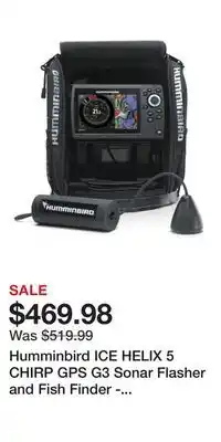 Cabela's Humminbird ICE HELIX 5 CHIRP GPS G3 Sonar Flasher and Fish Finder - GPS G3 FB offer