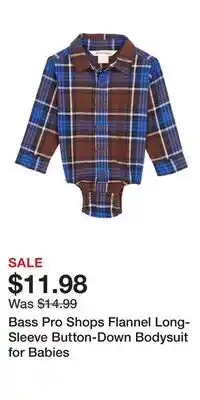 Cabela's Bass Pro Shops Flannel Long-Sleeve Button-Down Bodysuit for Babies offer