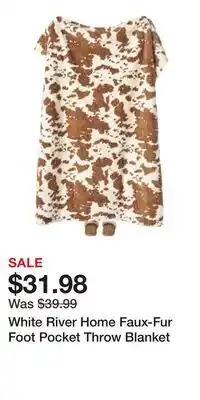 Cabela's White River Home Faux-Fur Foot Pocket Throw Blanket offer