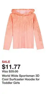 Cabela's World Wide Sportsman 3D Cool Surfcaster Hoodie for Toddler Girls offer