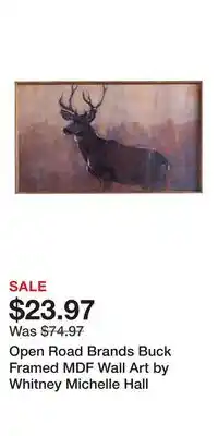 Cabela's Open Road Brands Buck Framed MDF Wall Art by Whitney Michelle Hall offer