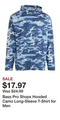 Cabela's Bass Pro Shops Hooded Camo Long-Sleeve T-Shirt for Men offer